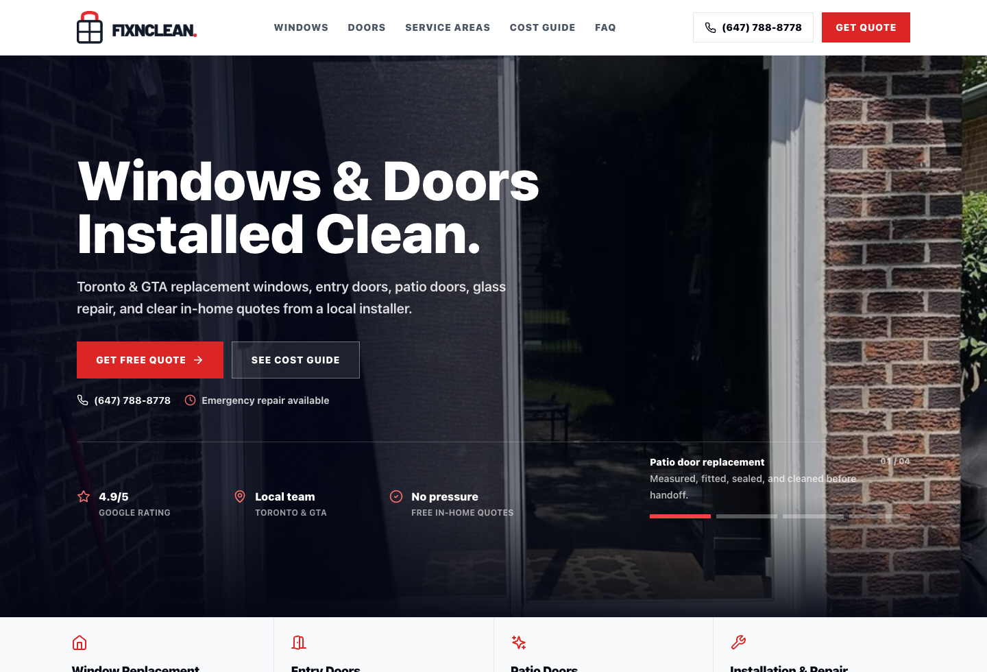 Fix N Clean website homepage screenshot